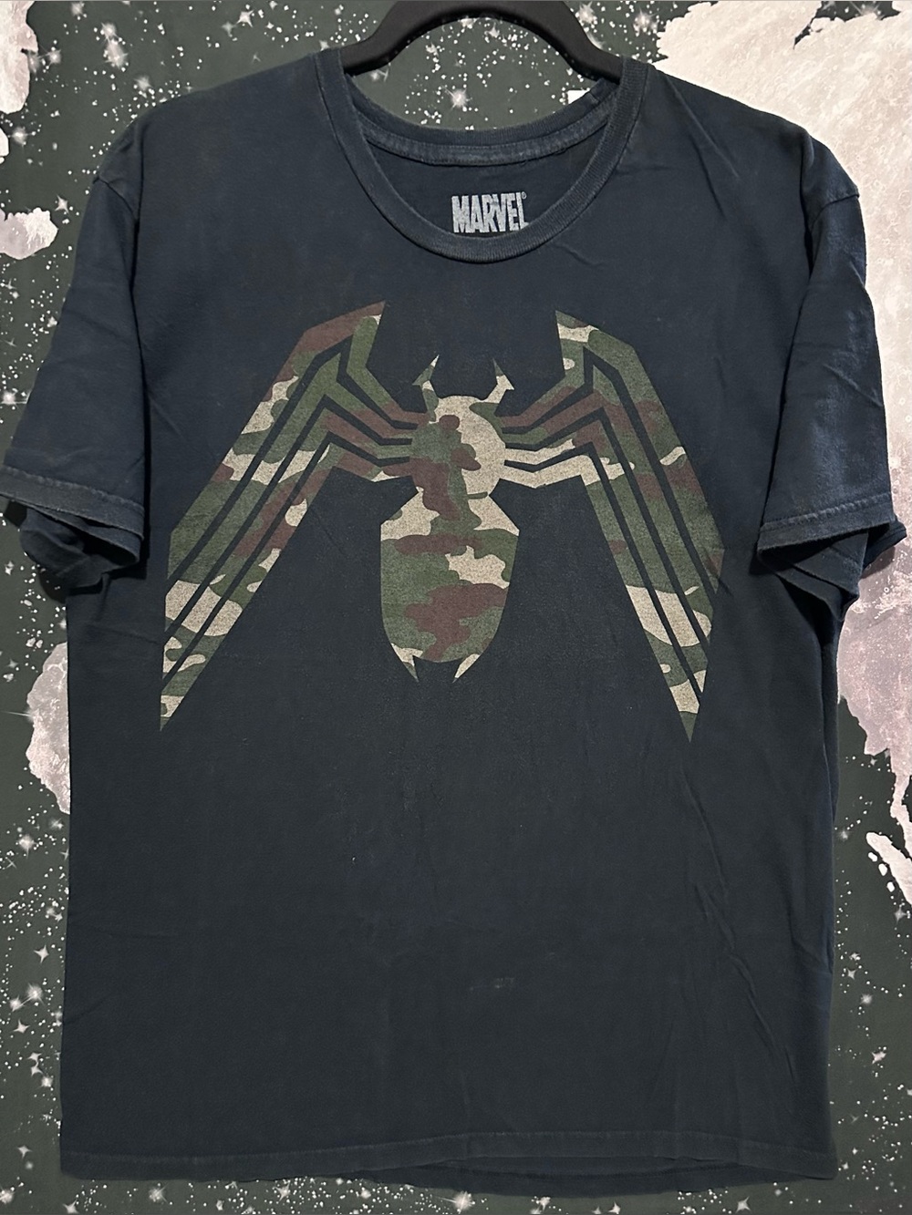Spider-Man Alien Costume Camouflage Logo Shirt